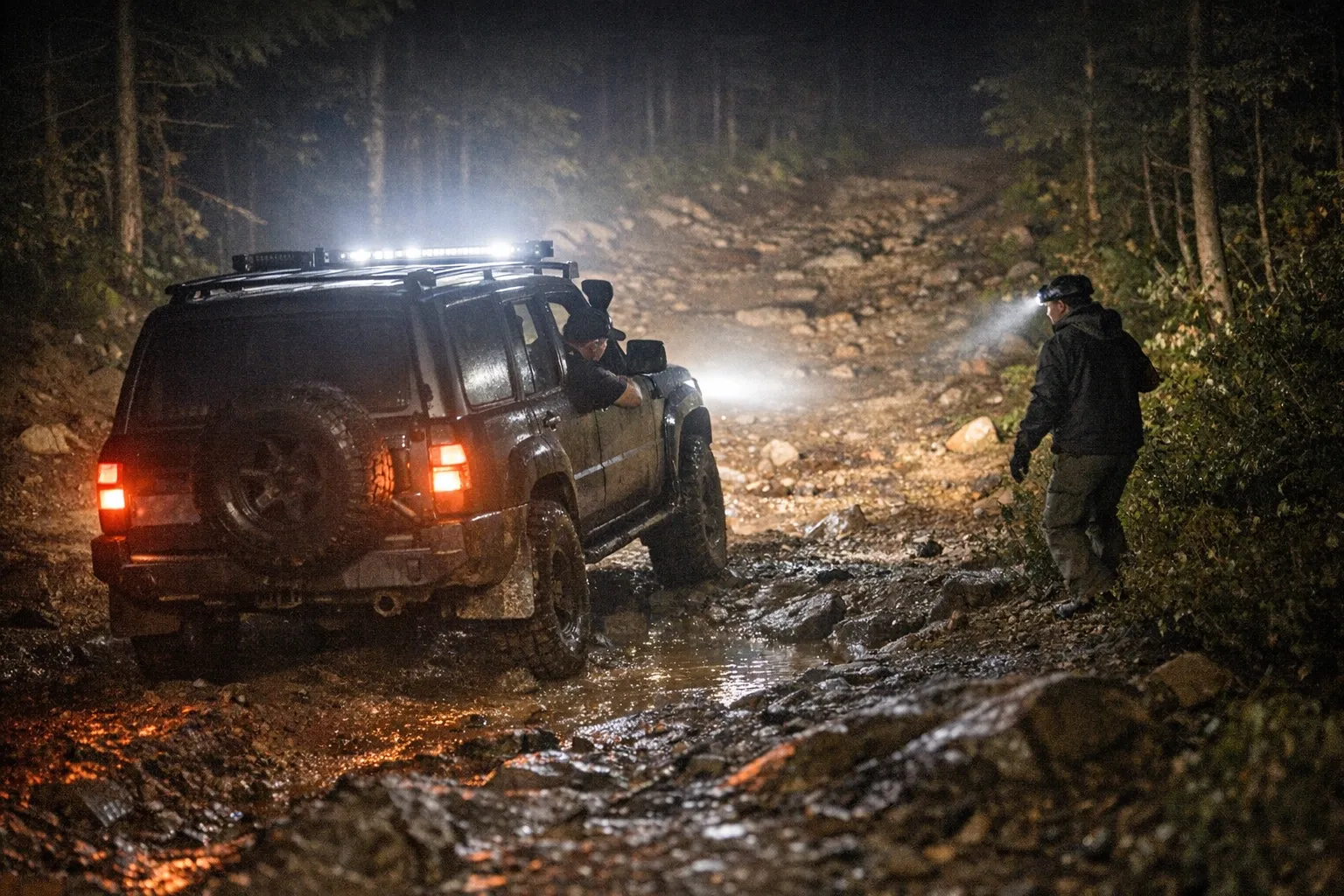 Nocna jazda terenowa jak czytać trasę gdy widzisz mniej