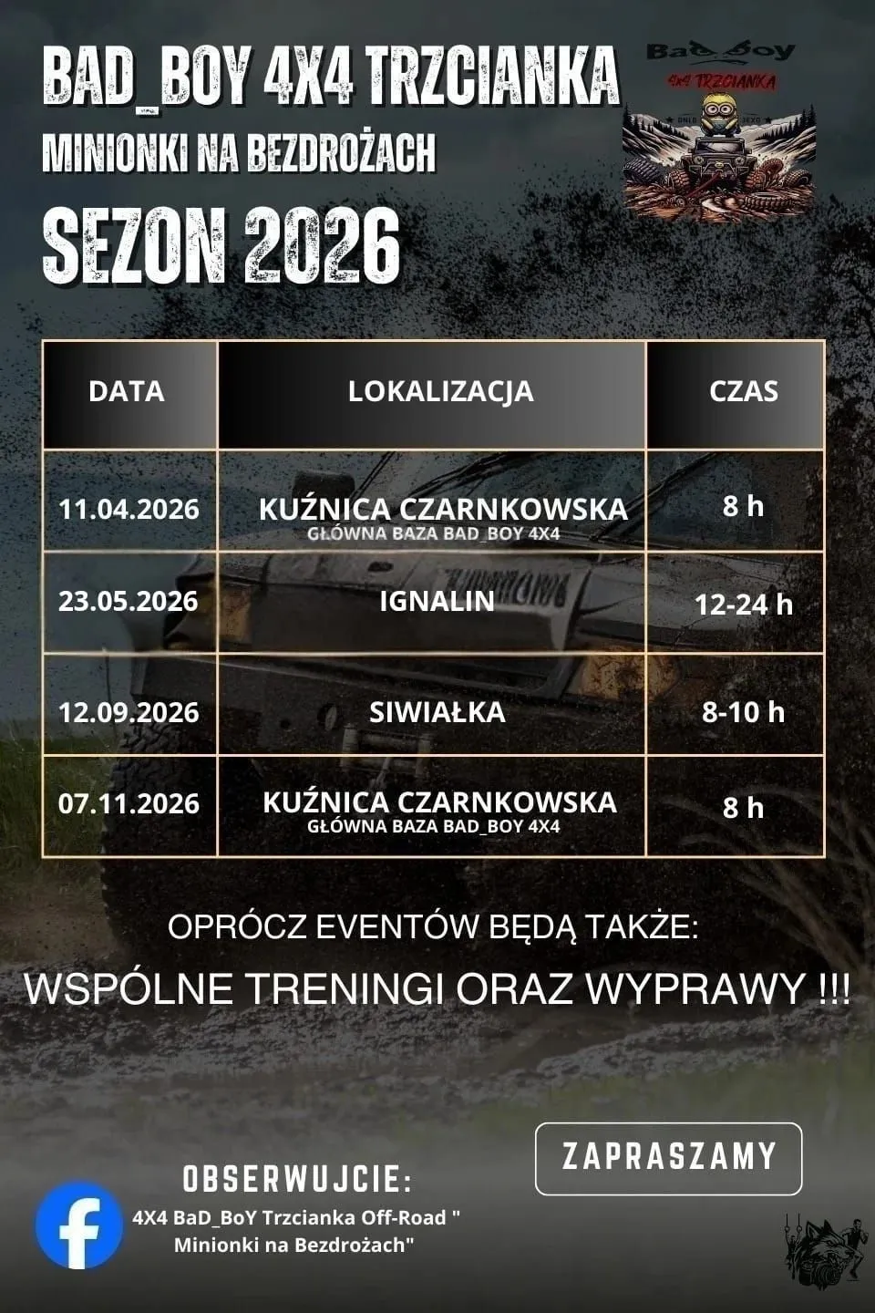 Odwilż 2026r Rozpoczęcie Sezonu Z Bad_Boy 4x4 Trzcianka "Minionki Na B