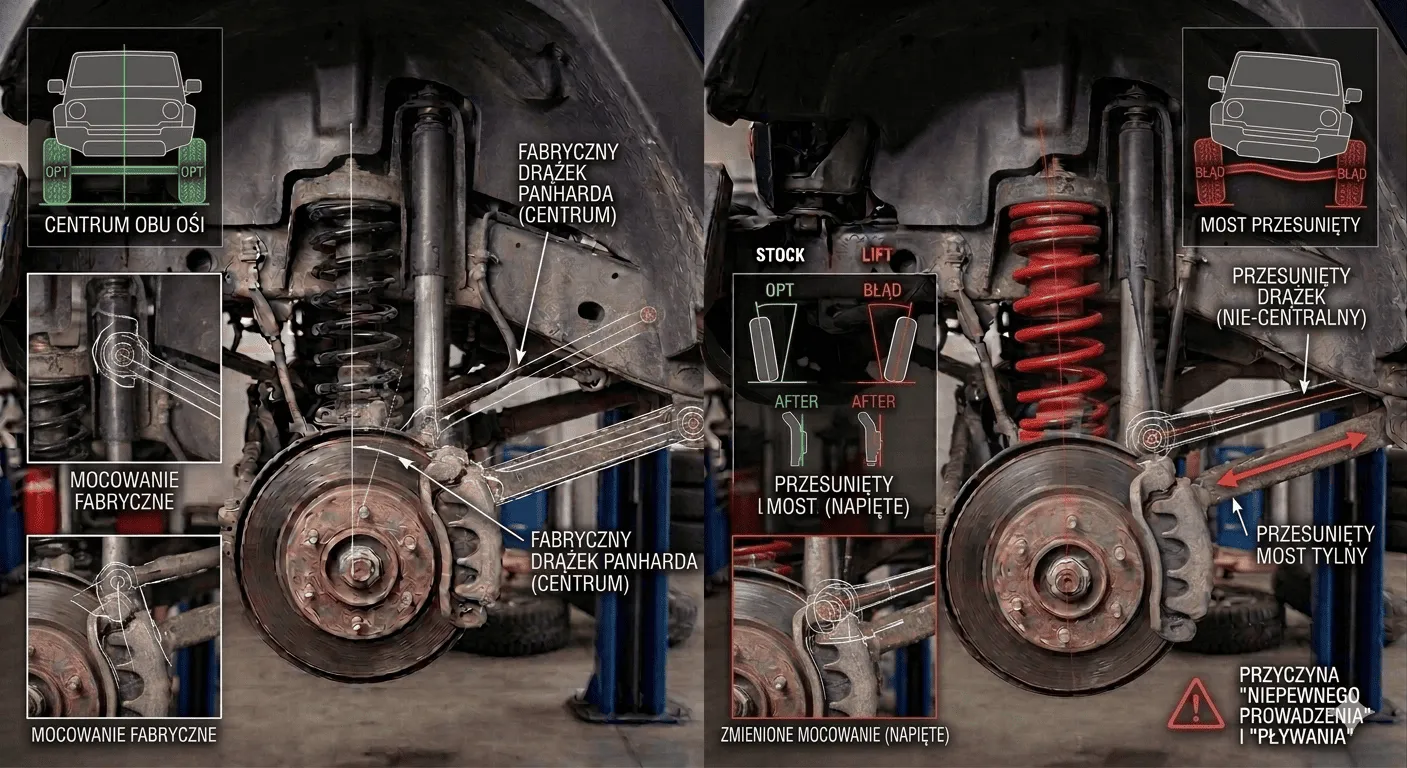 Drążek Panharda - przesunięty most to realny problem